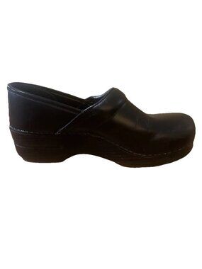 Dansko Matte Black Leather Shoes Slip On Clogs Women’s Size 39 Medical Nursing